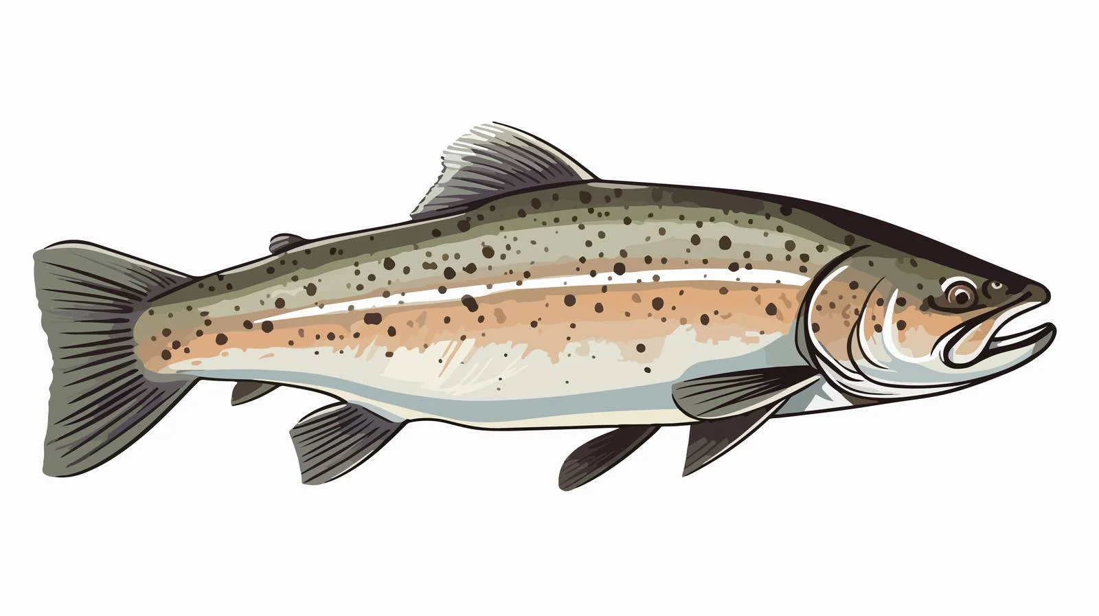 Hand Drawn Trout Fish Illustration — free download from Dotvec
