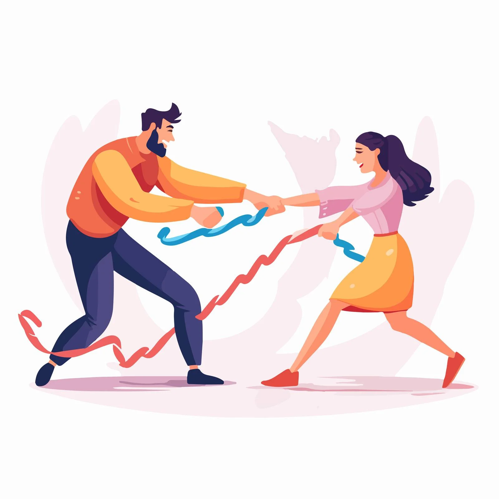 Gender Tug-of-War Vector Illustration — free download from Dotvec