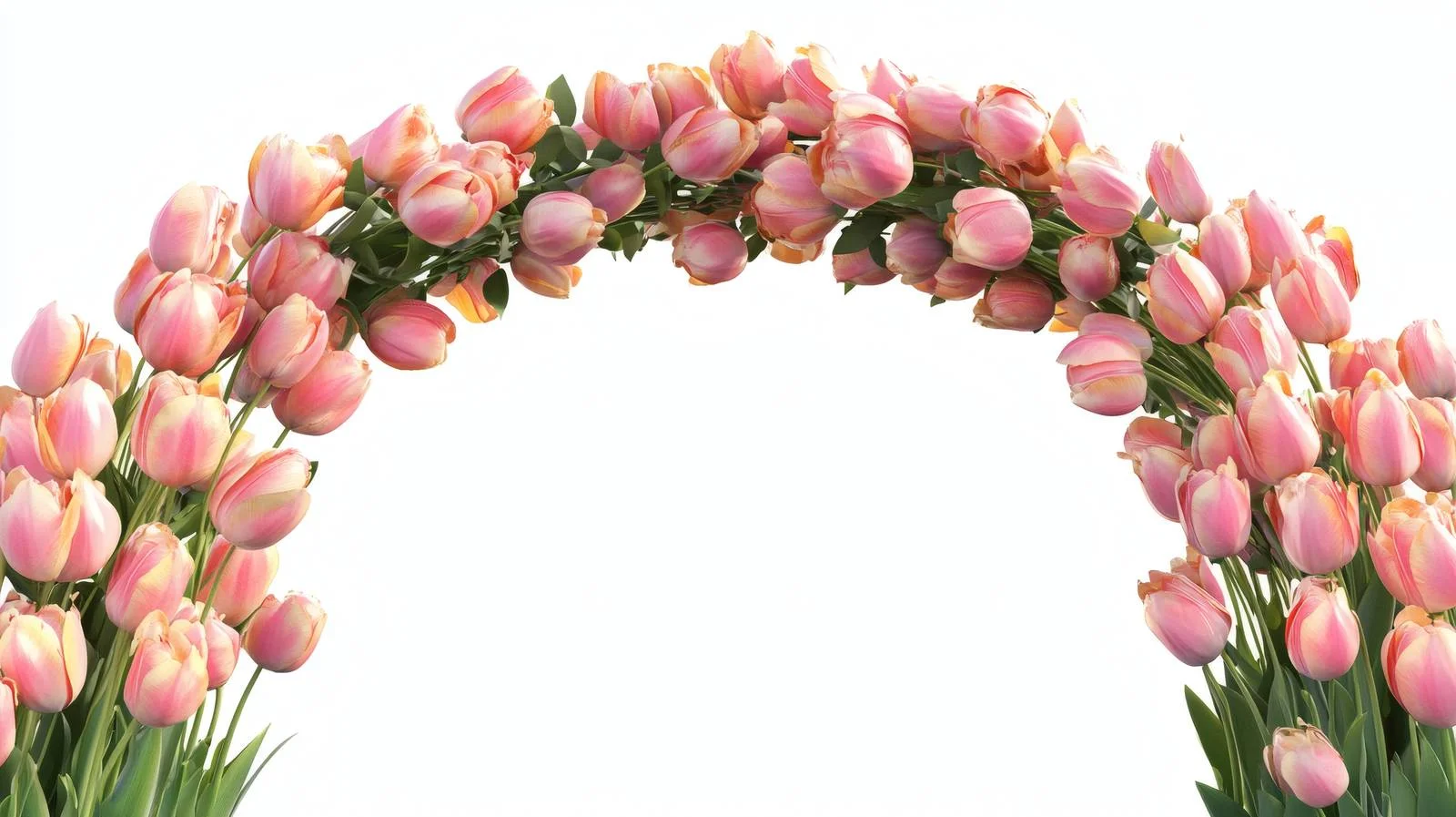 Elegant Tulip Festival Arch on White — free download from Dotvec