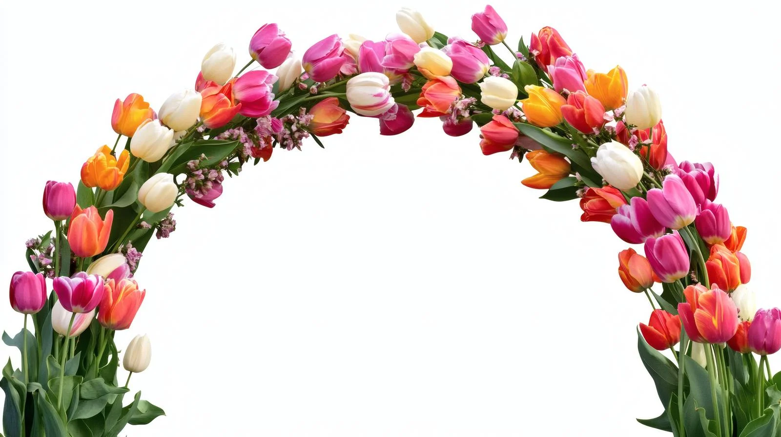 Elegant Tulip Festival Arch on White Background — free download from Dotvec