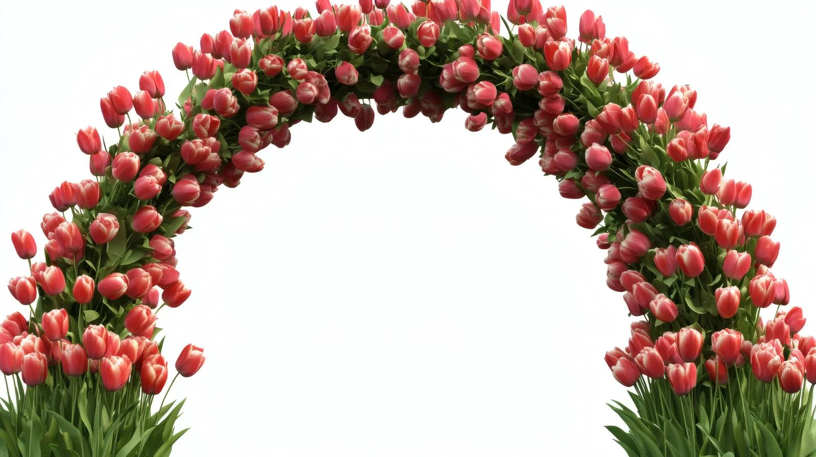 Elegant Tulip Festival Arch on White Background — free download from Dotvec