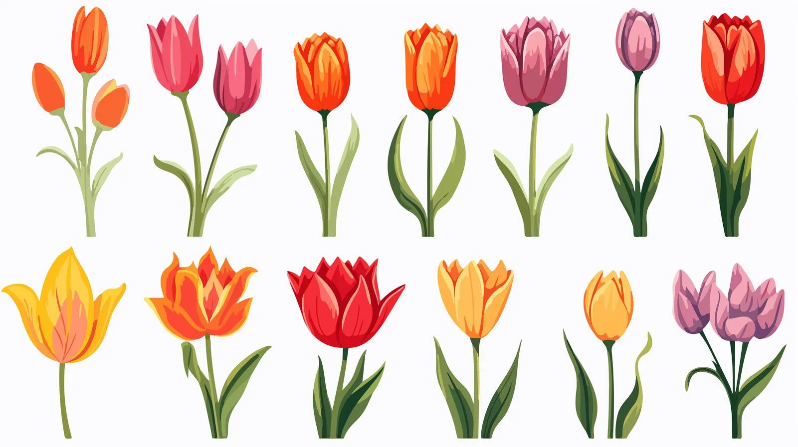 Hand-drawn Tulip Cartoon Illustration — free download from Dotvec