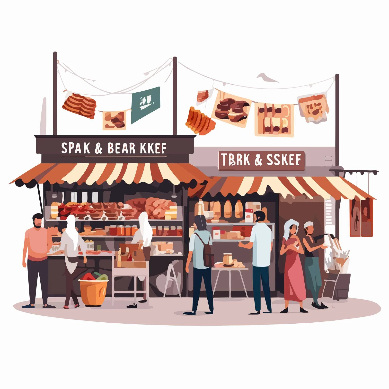 Vibrant Turkish Kebab Market Scene — free download from Dotvec