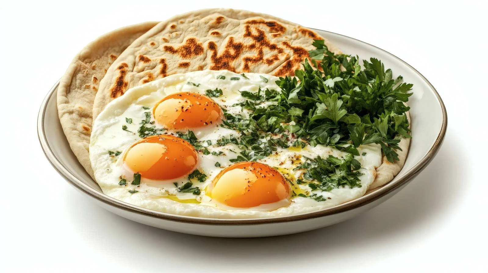 Traditional Turkish Eggs with Cilbir and Pita – free cilbir image from Dotvec