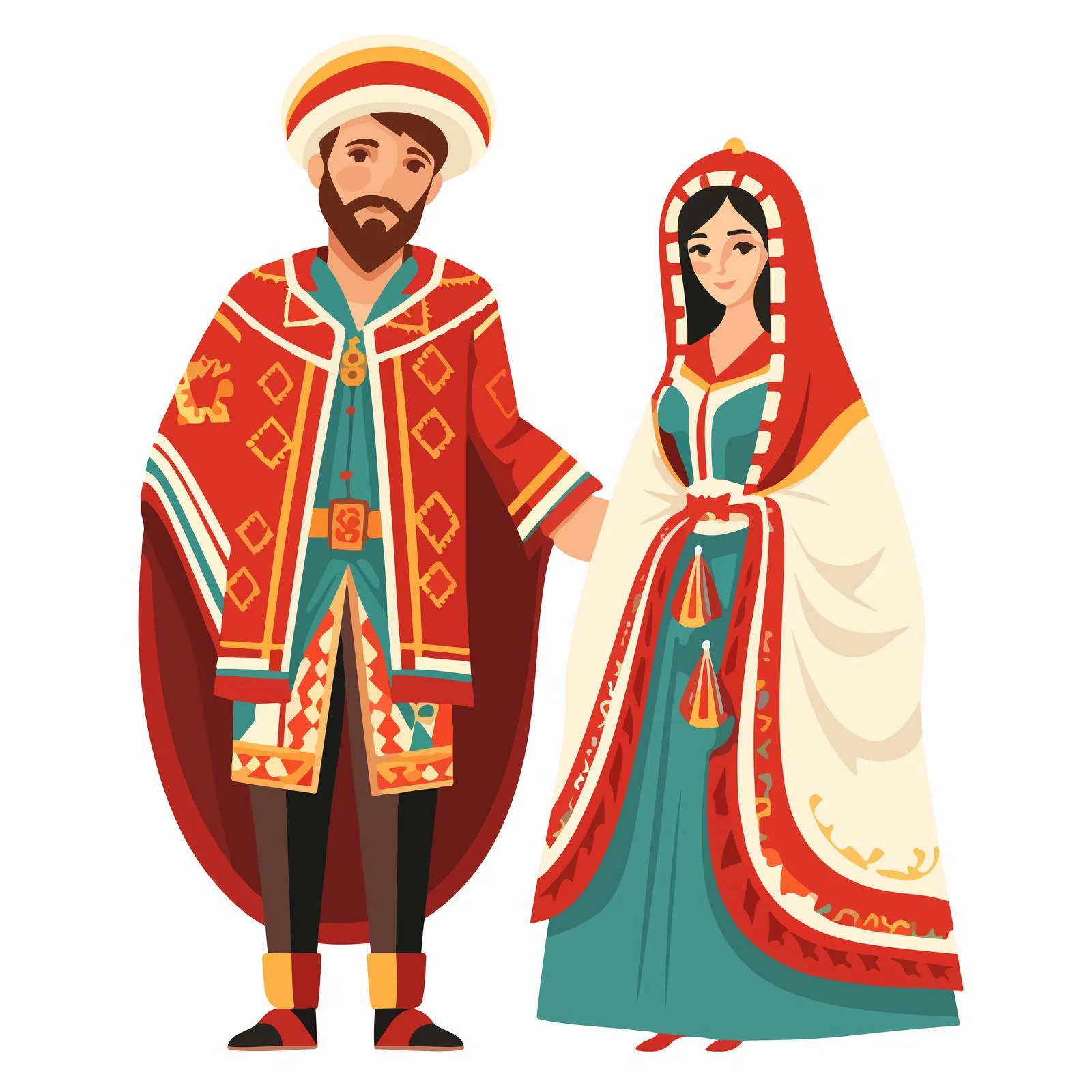 Traditional Turkish Couple in Vector Illustration — free download from Dotvec