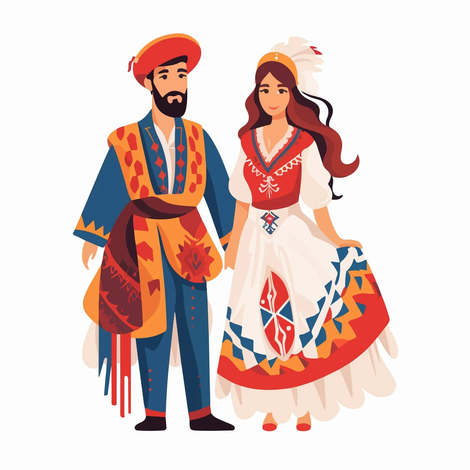 Traditional Turkish couple in national dress — free download from Dotvec