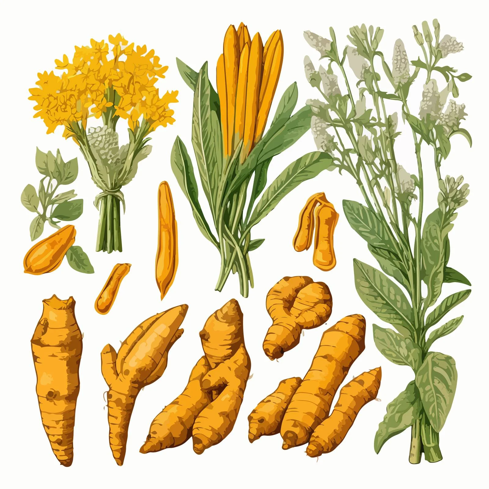 Turmeric Botanical Extract Isolated Illustration — free download from Dotvec