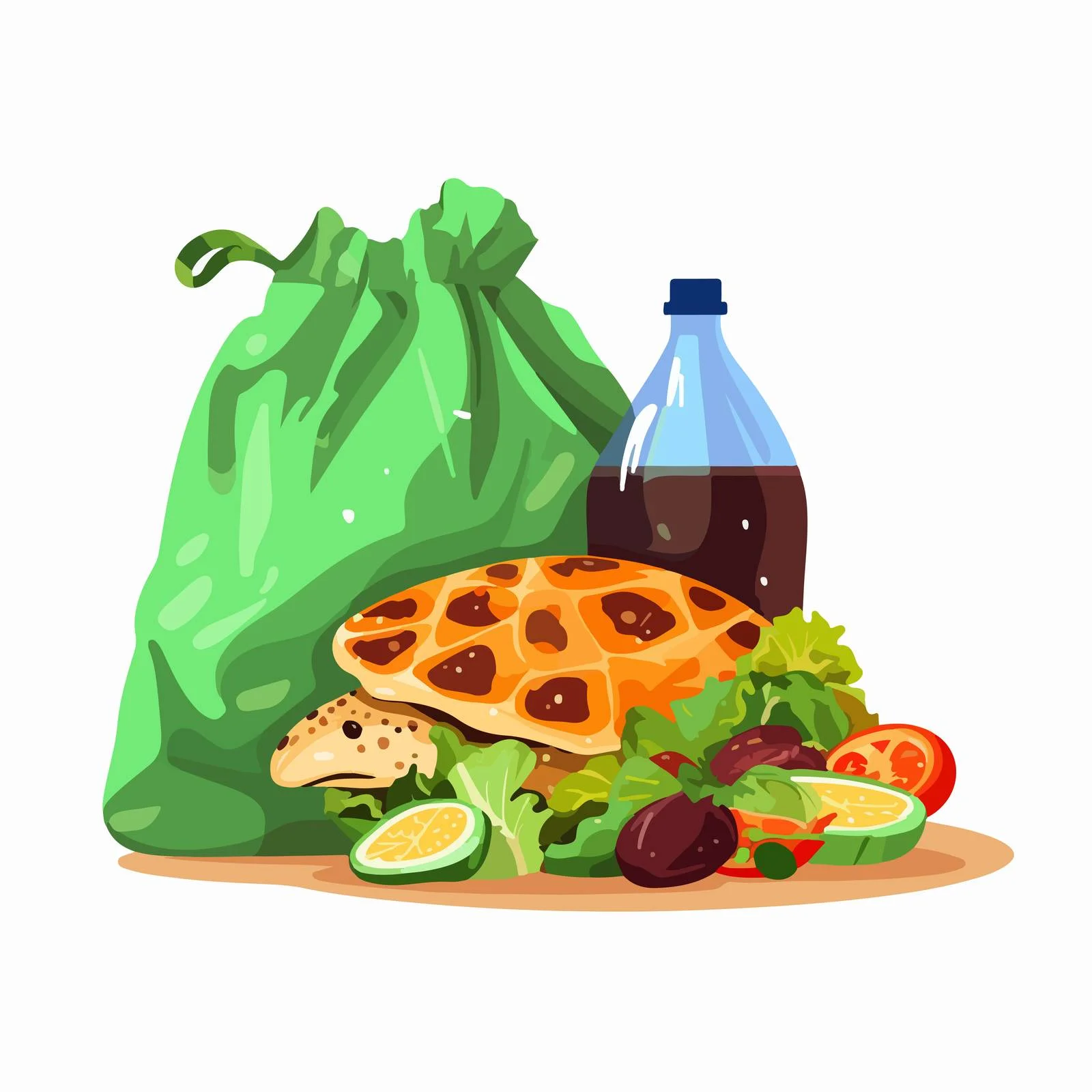 Eco-Friendly Turtle Reusable Bag Vector Illustration — free download from Dotvec