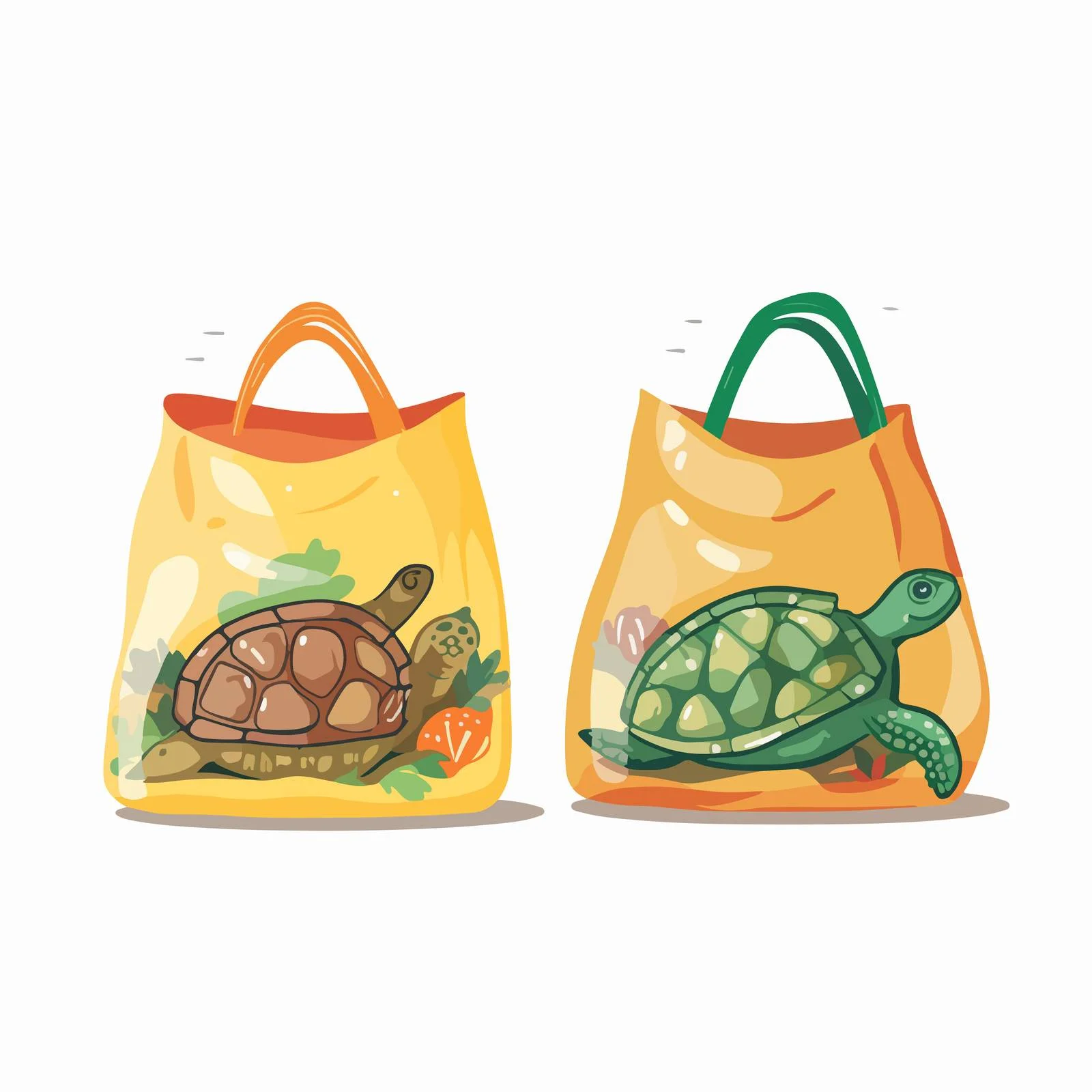 Eco-friendly Turtle with Recyclable Bag Illustration — free download from Dotvec