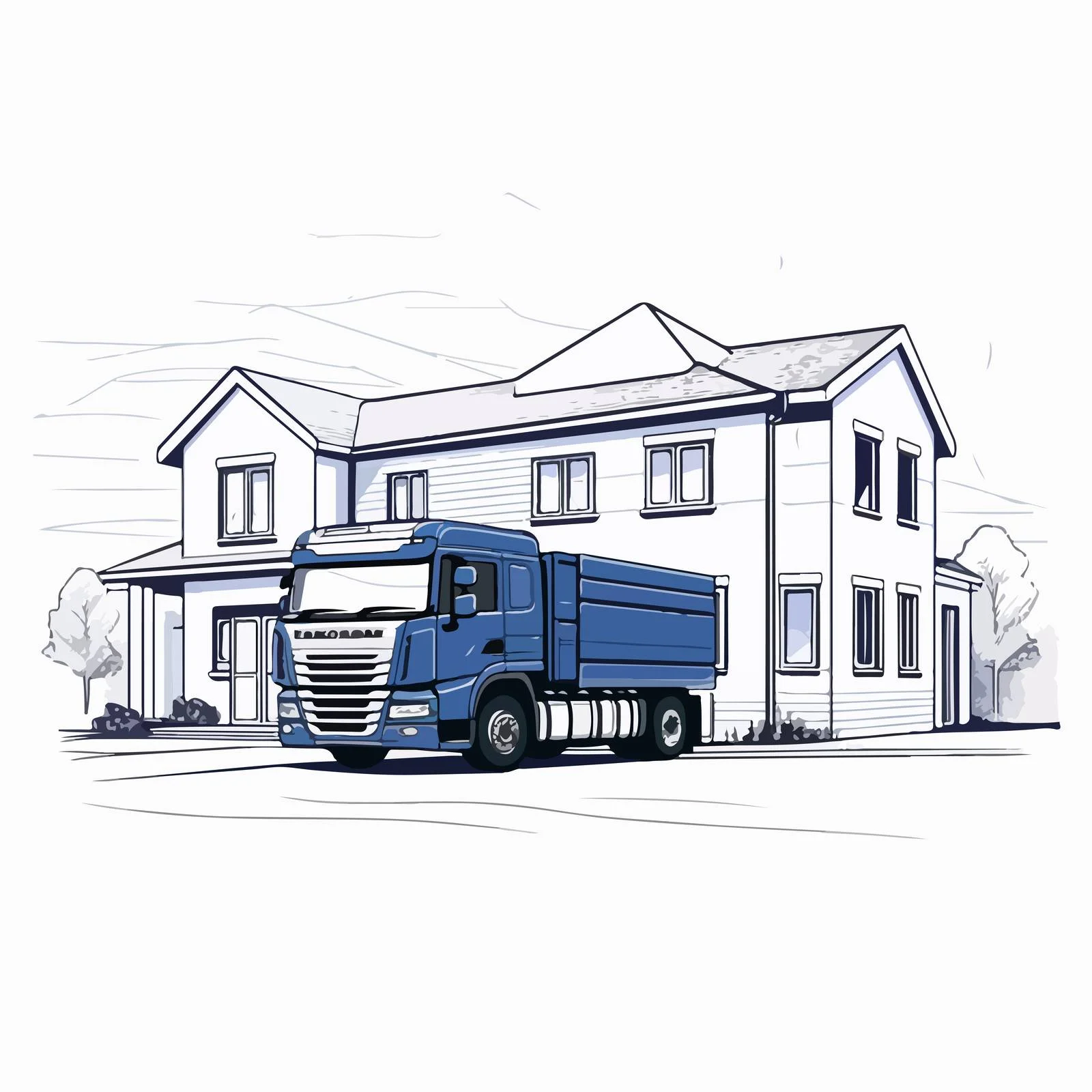 Elegant Two-Story Suburban Brick House — free download from Dotvec