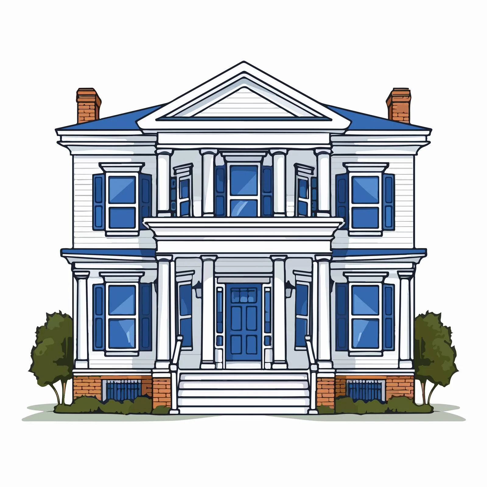 Traditional Two-Story Home with Porch – free porch image from Dotvec