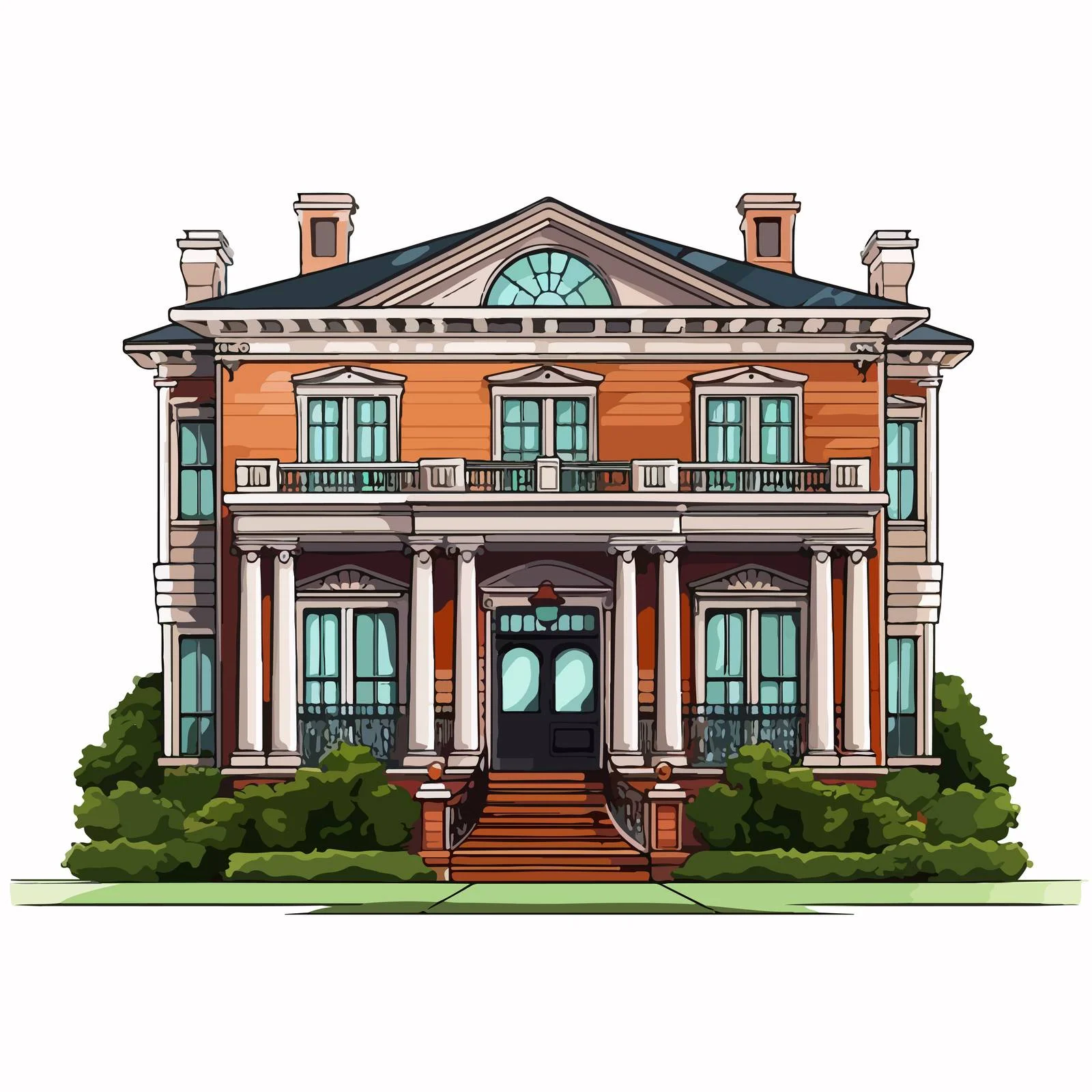 Classic Two-Story Suburban Home Design — free download from Dotvec
