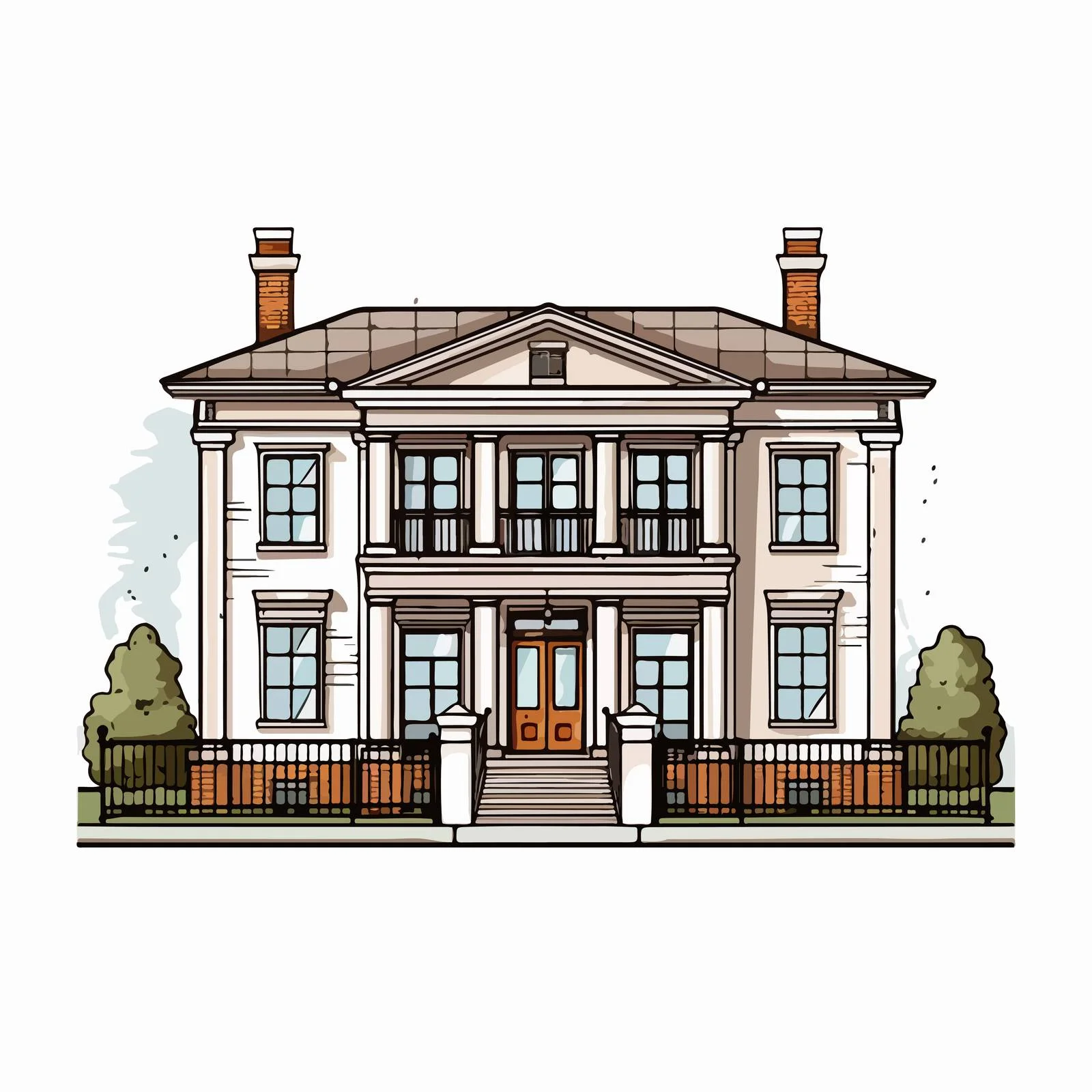 Classic Two-Story Suburban Home Design — free download from Dotvec