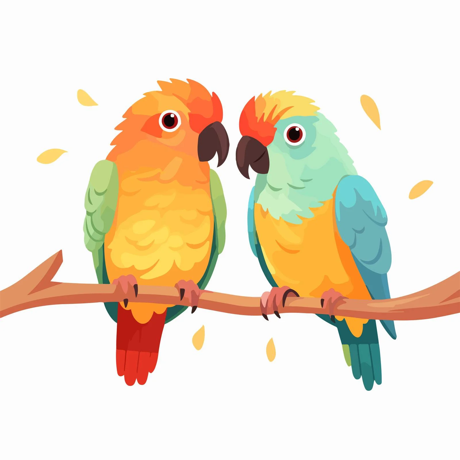 Adorable Forpus Parrots: Tropical Avian Pair — free download from Dotvec