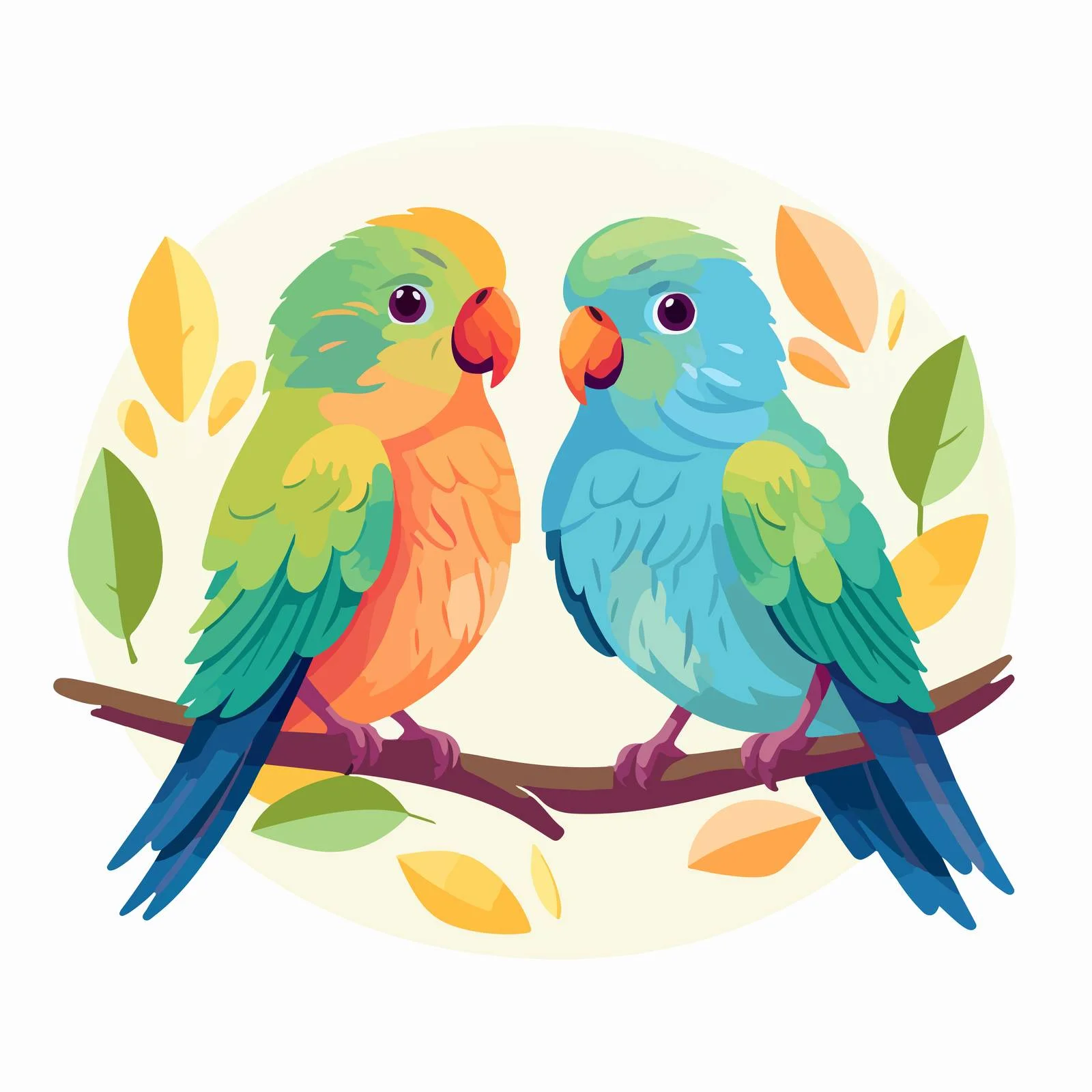 Adorable Forpus Parrots: Tropical Avian Pair — free download from Dotvec