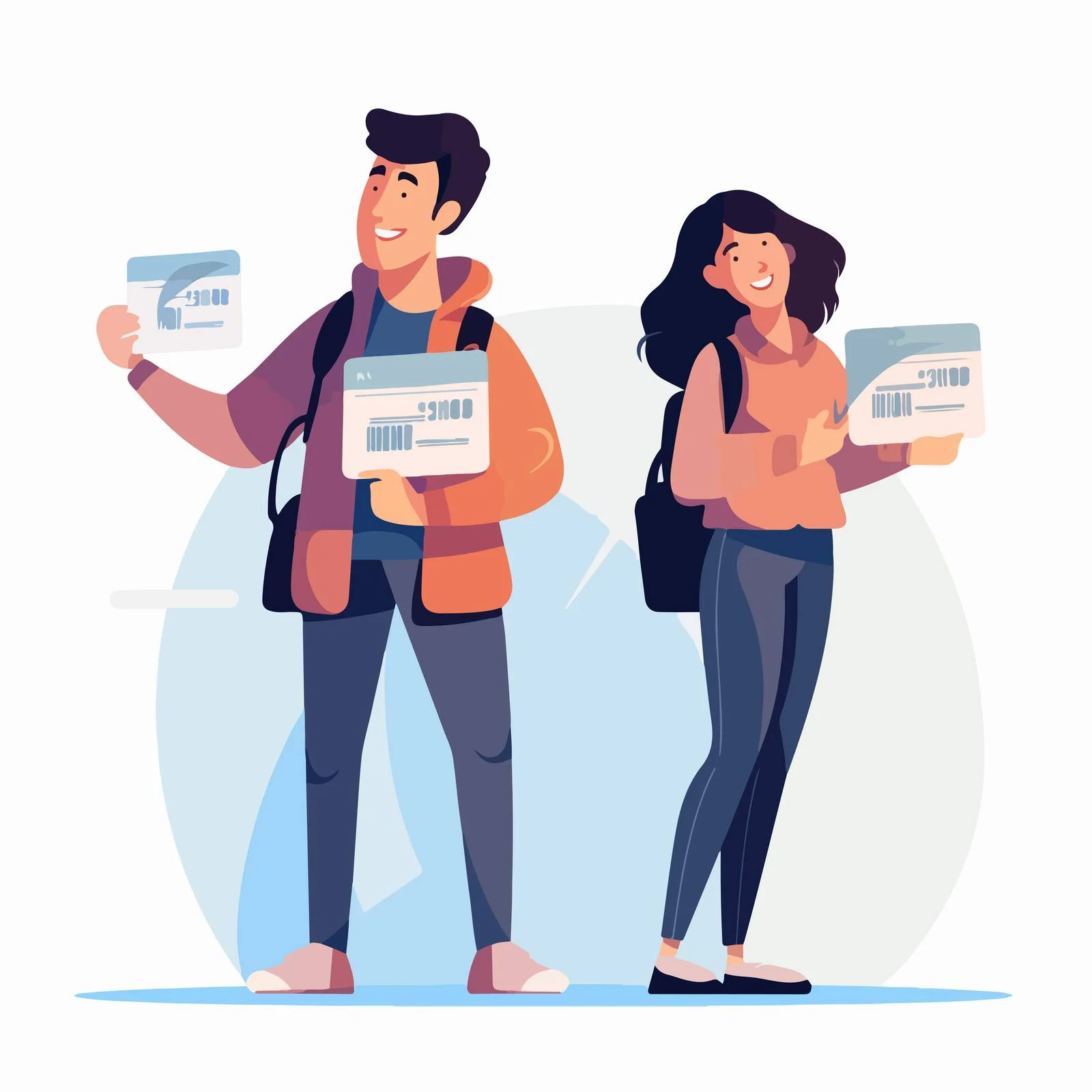 Adult holding two flight boarding passes — free download from Dotvec