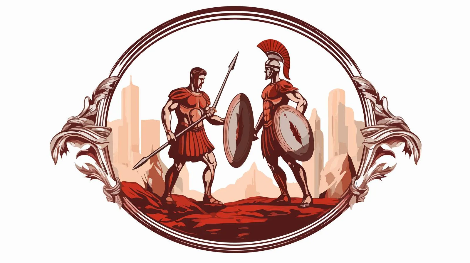 Ancient Greek Warrior Clash Scene — free download from Dotvec
