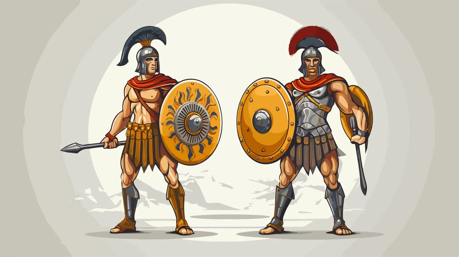 Ancient Greek Warrior Duo — free download from Dotvec