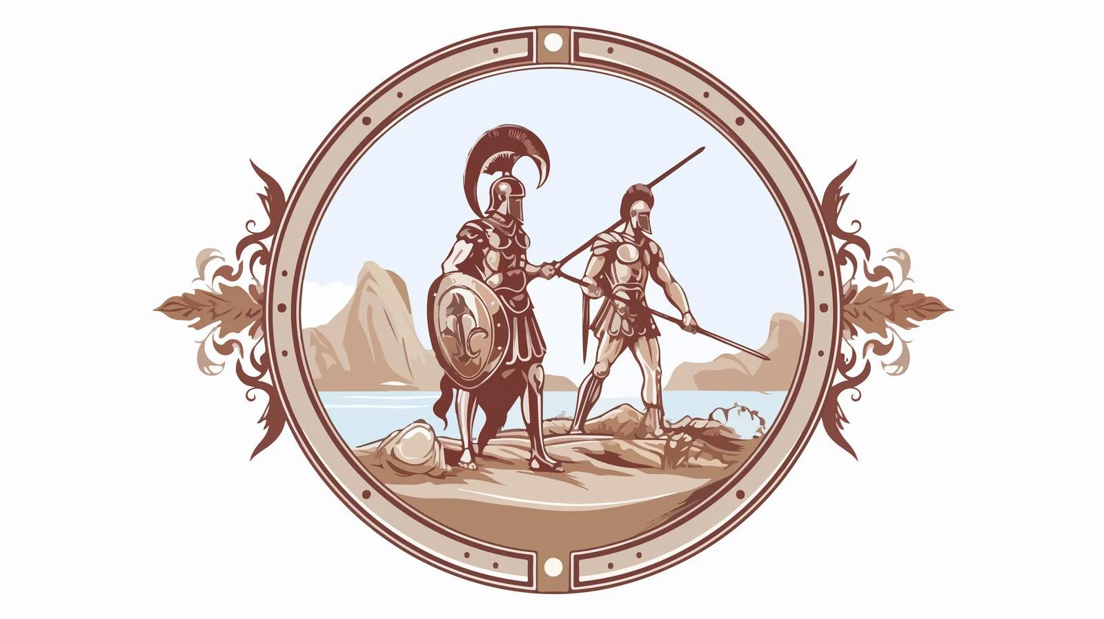 Ancient Greek Warriors Hector and Achilles — free download from Dotvec