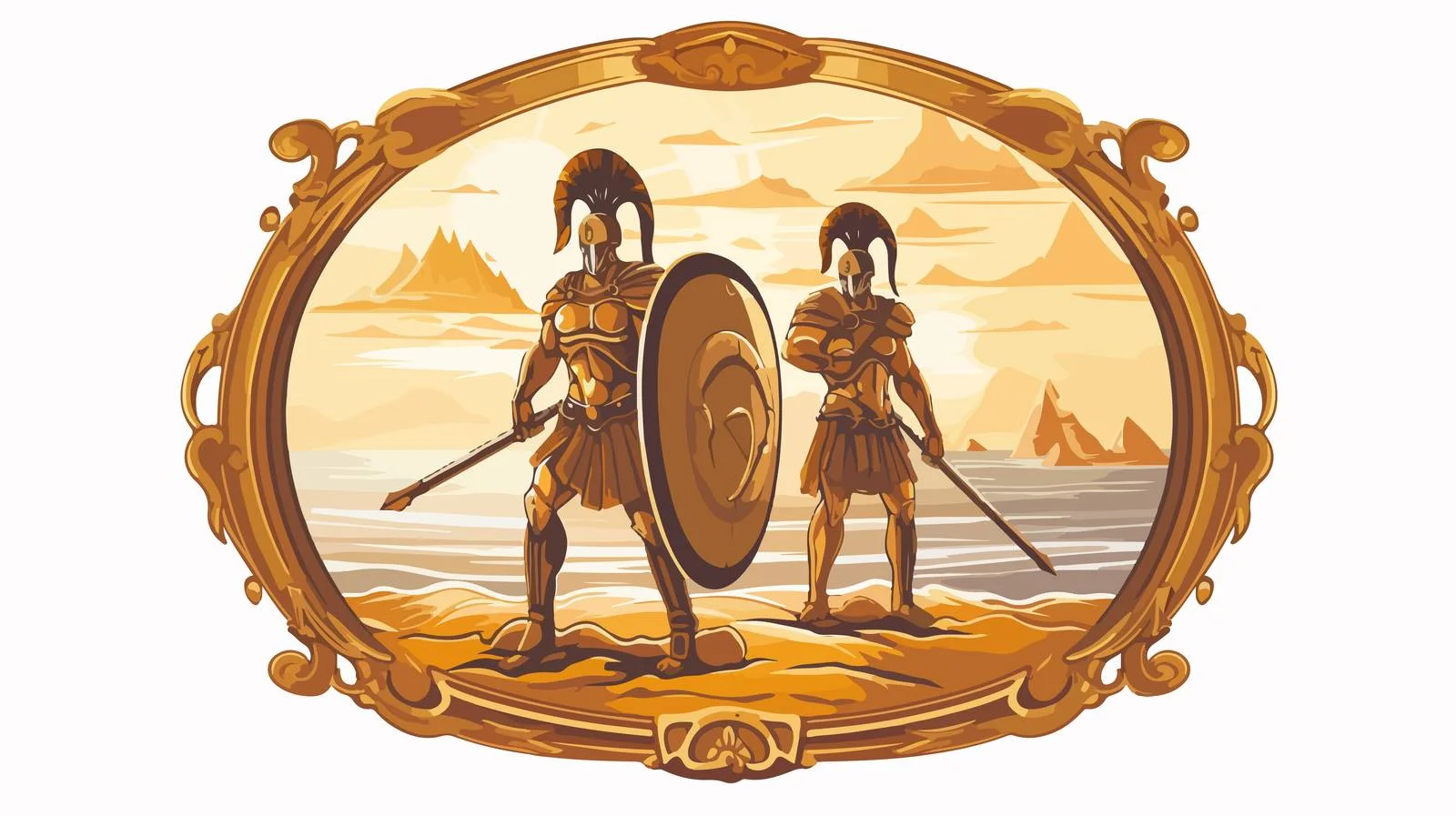 Ancient Greek Warriors Hector and Achilles — free download from Dotvec