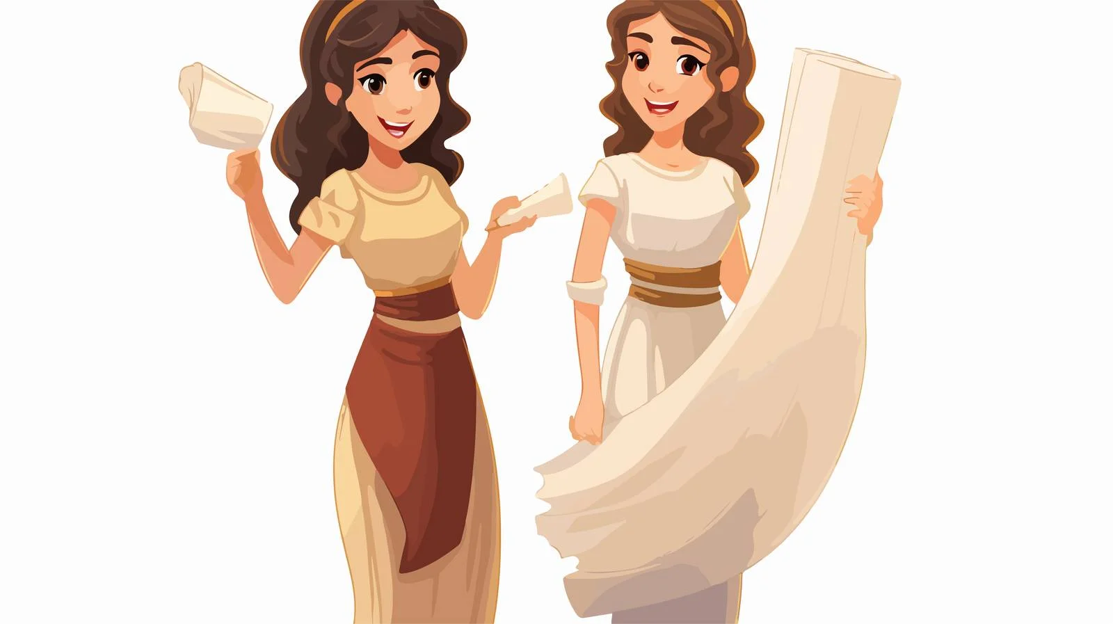 Ancient Greek Women Posing in Tunic — free download from Dotvec