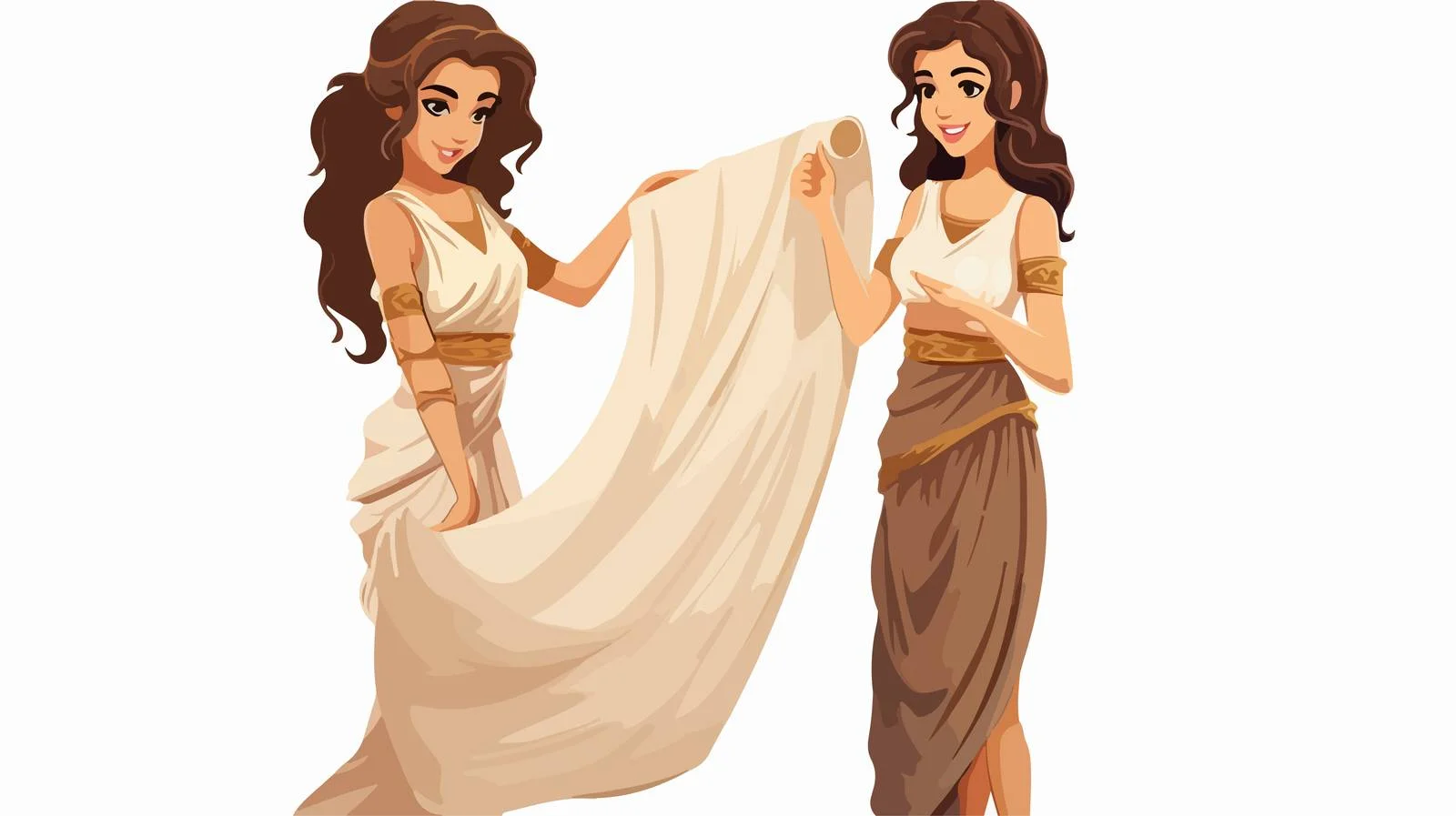 Ancient Greek Women Tunic Stance — free download from Dotvec