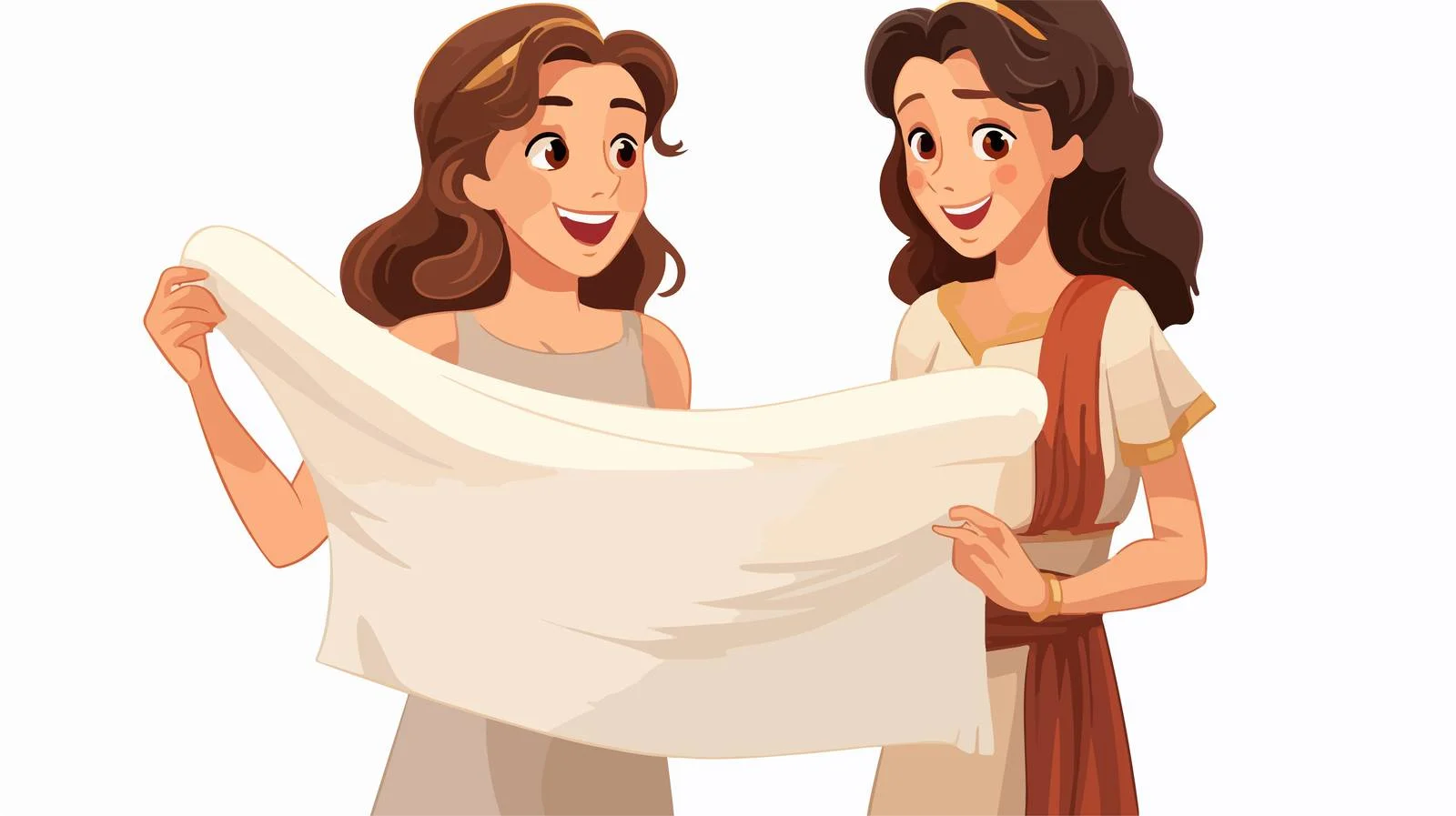 Ancient Greek Women in Tunic Illustration — free download from Dotvec