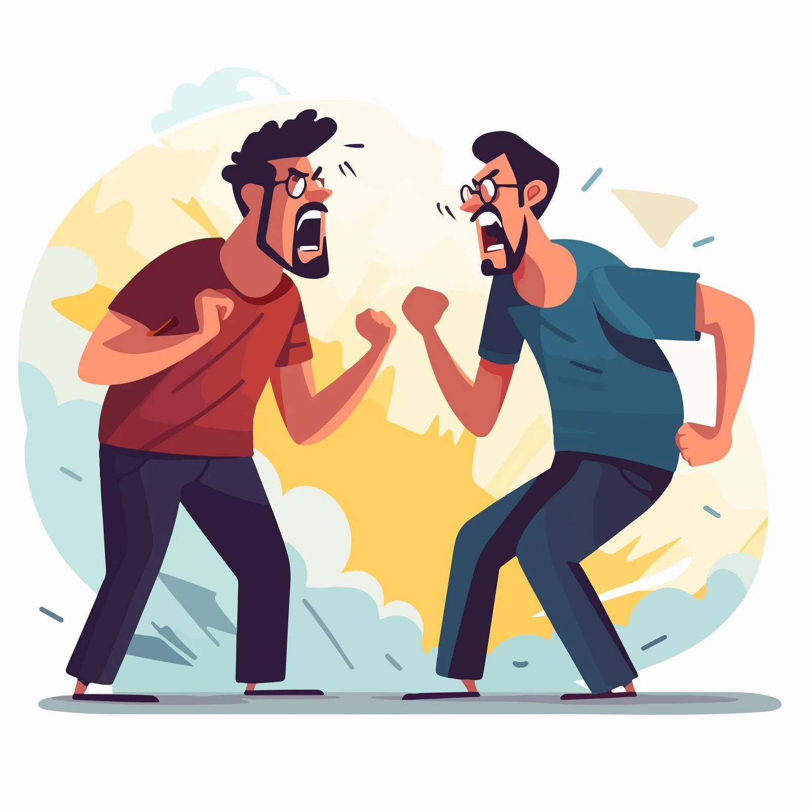Intense Argument Between Angry Cartoon Characters — free download from Dotvec