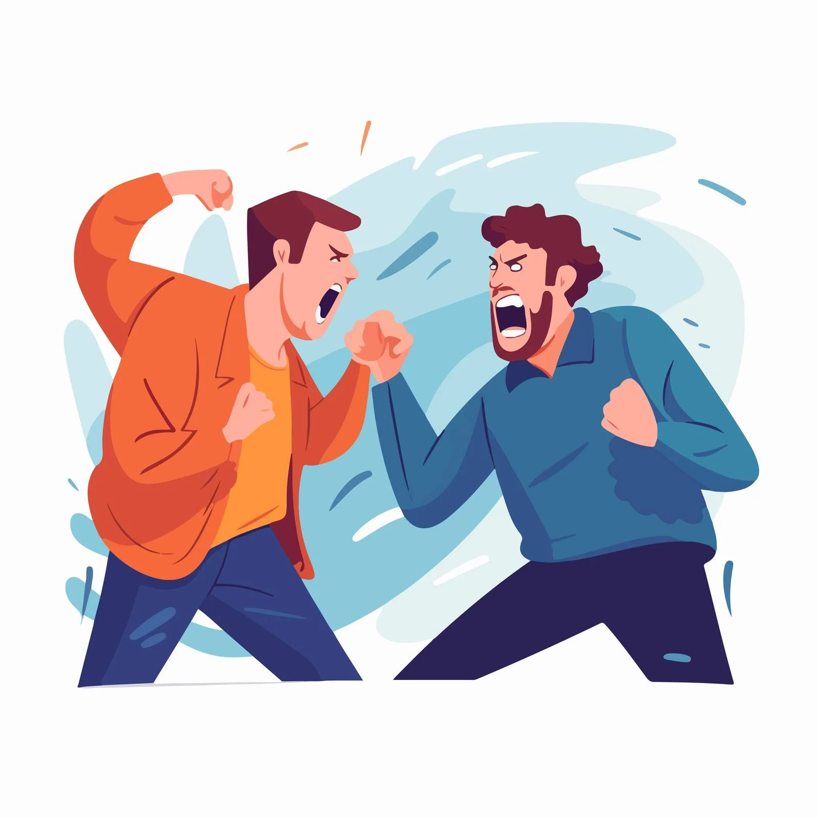 Intense Cartoon Characters Yelling in Dispute — free download from Dotvec