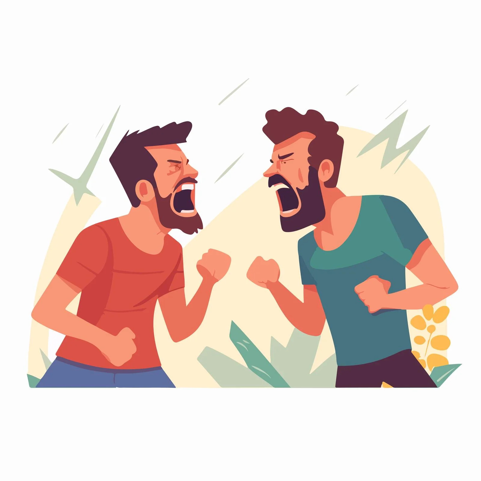 Intense Cartoon Characters Shouting in Dispute — free download from Dotvec