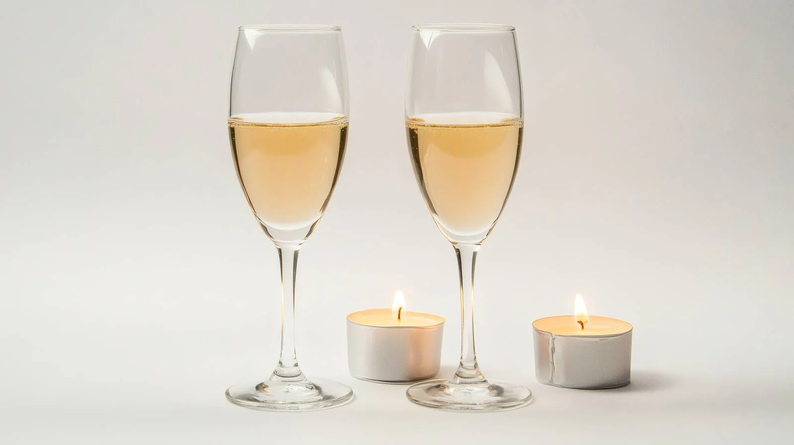 Elegant Champagne Glasses and Candles Arrangement — free download from Dotvec