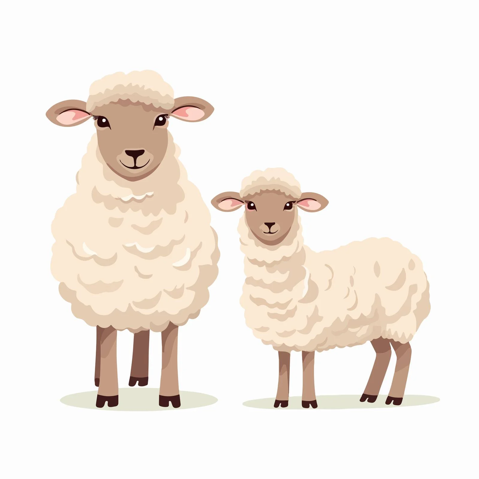 Sweet Sheep Pair Flat Vector Design — free download from Dotvec