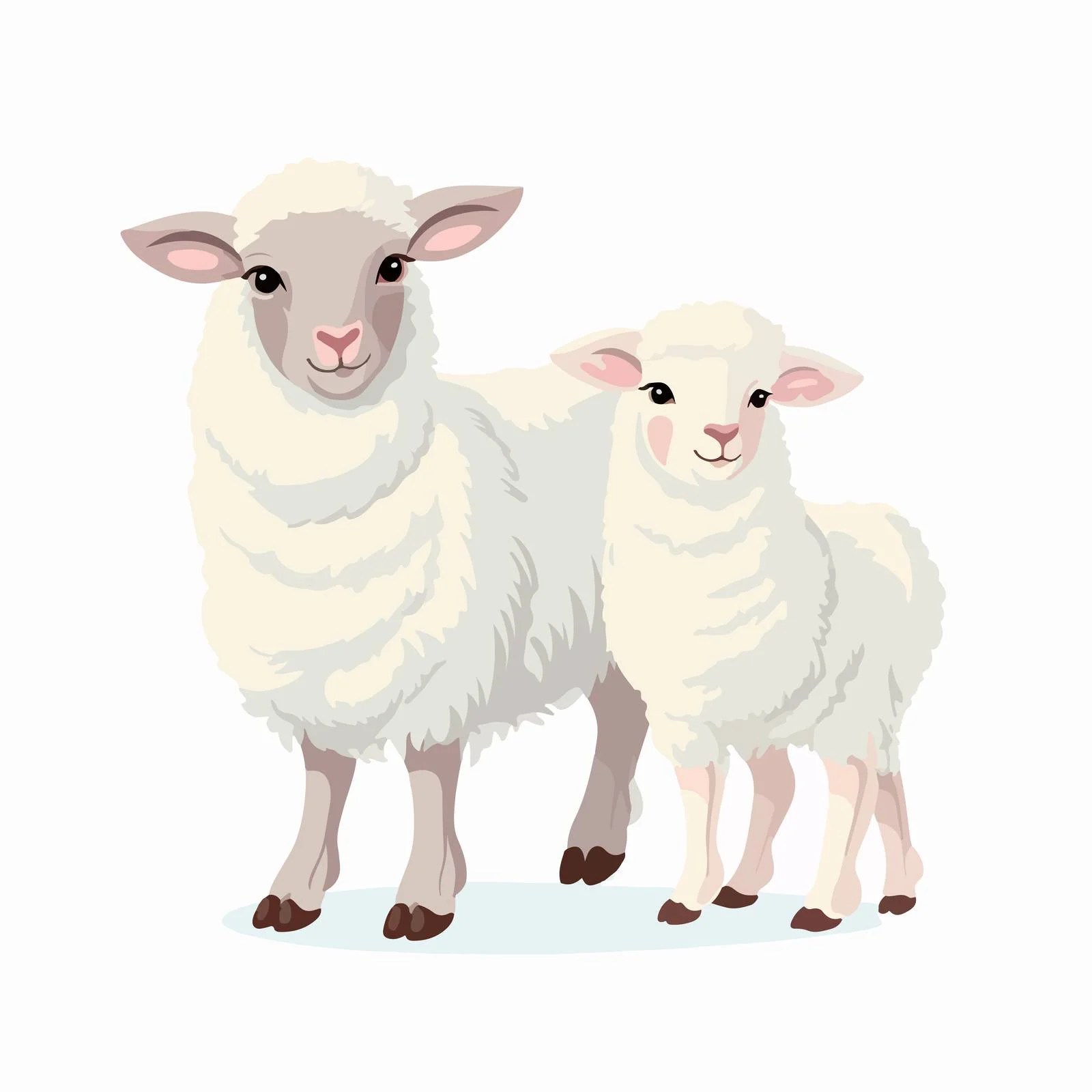 Charming Sheep Duo in Flat Design — free download from Dotvec