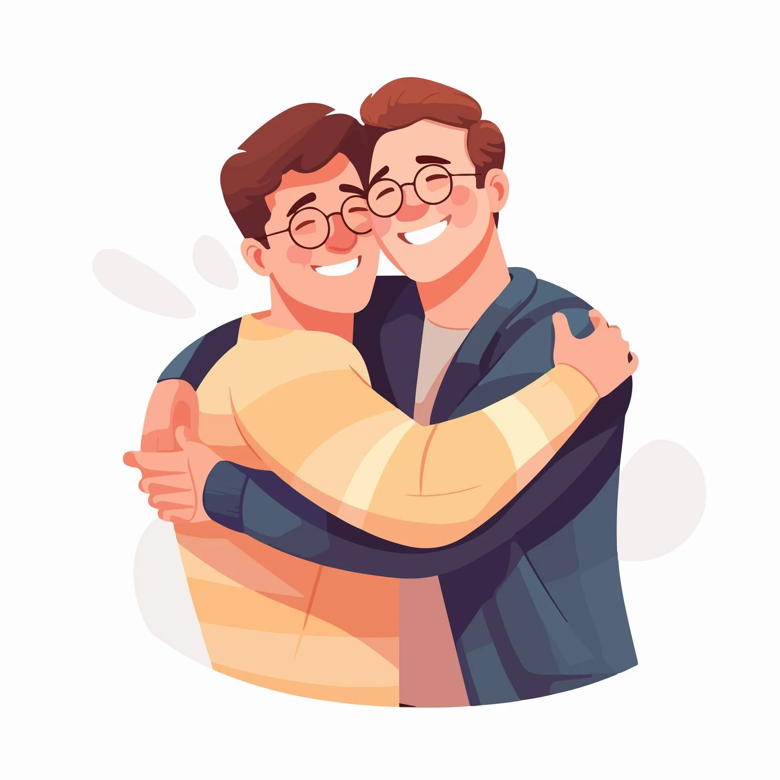 Joyful men embracing happily together indoors — free download from Dotvec