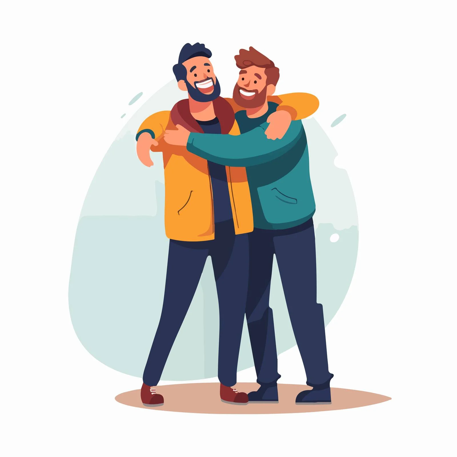 Joyful Men Embrace – Nerd and Buddy — free download from Dotvec