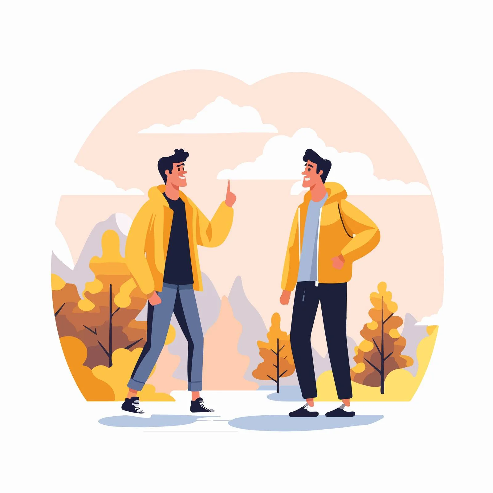 Diverse men conversing while strolling together — free download from Dotvec