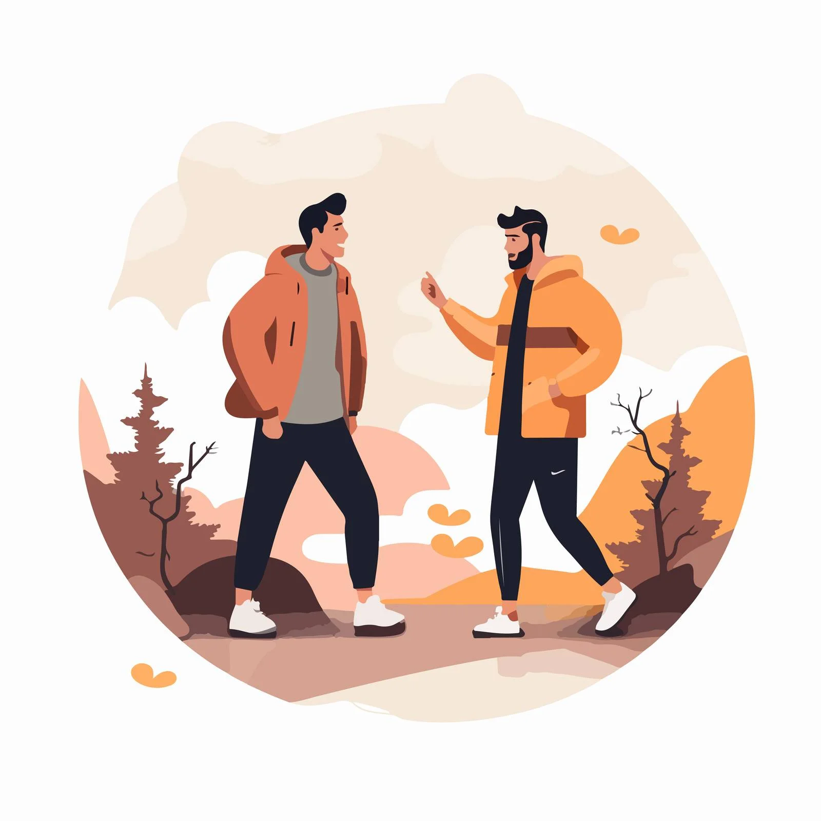 Diverse Men Chatting and Strolling Outdoors — free download from Dotvec