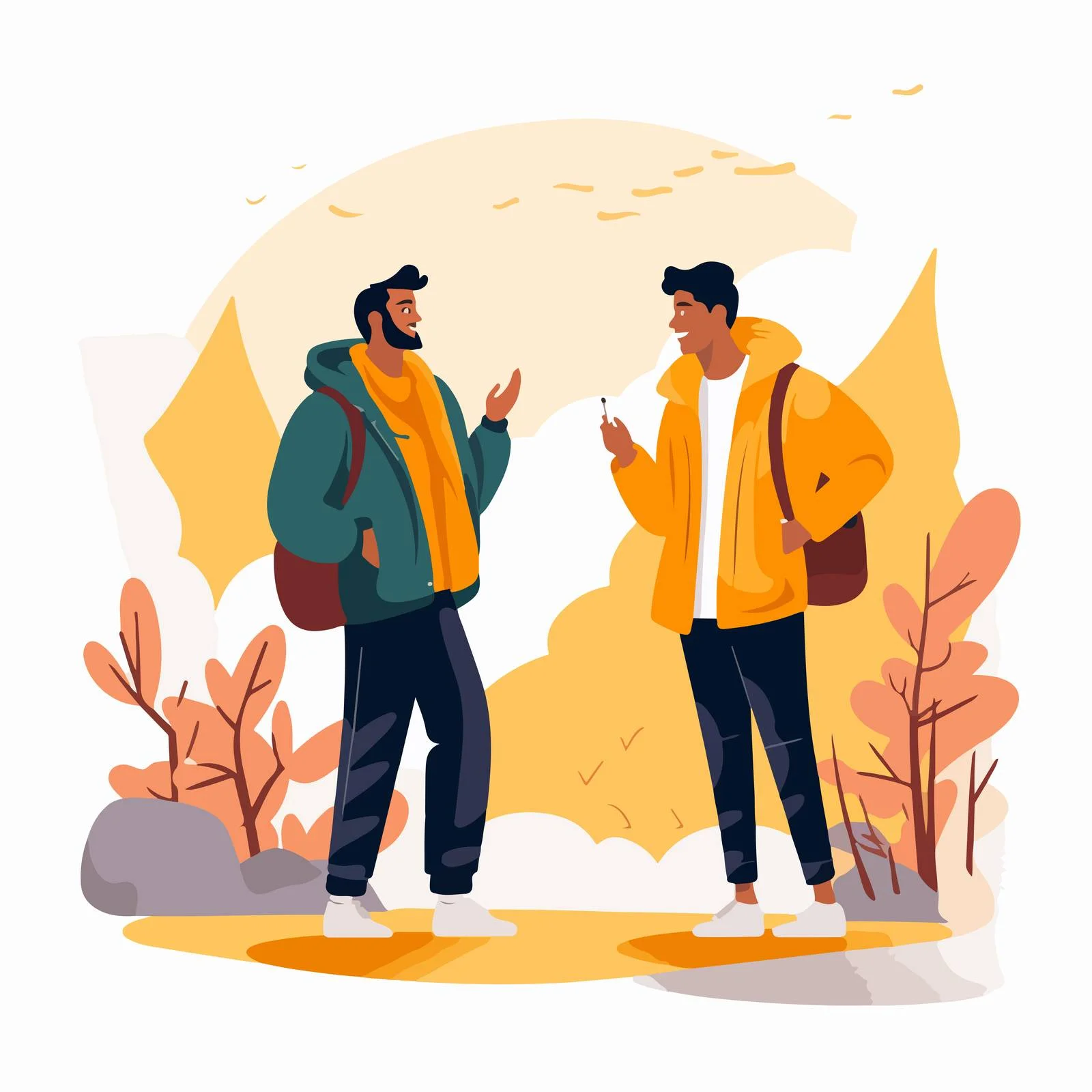 Diverse duo conversing while strolling outdoors — free download from Dotvec