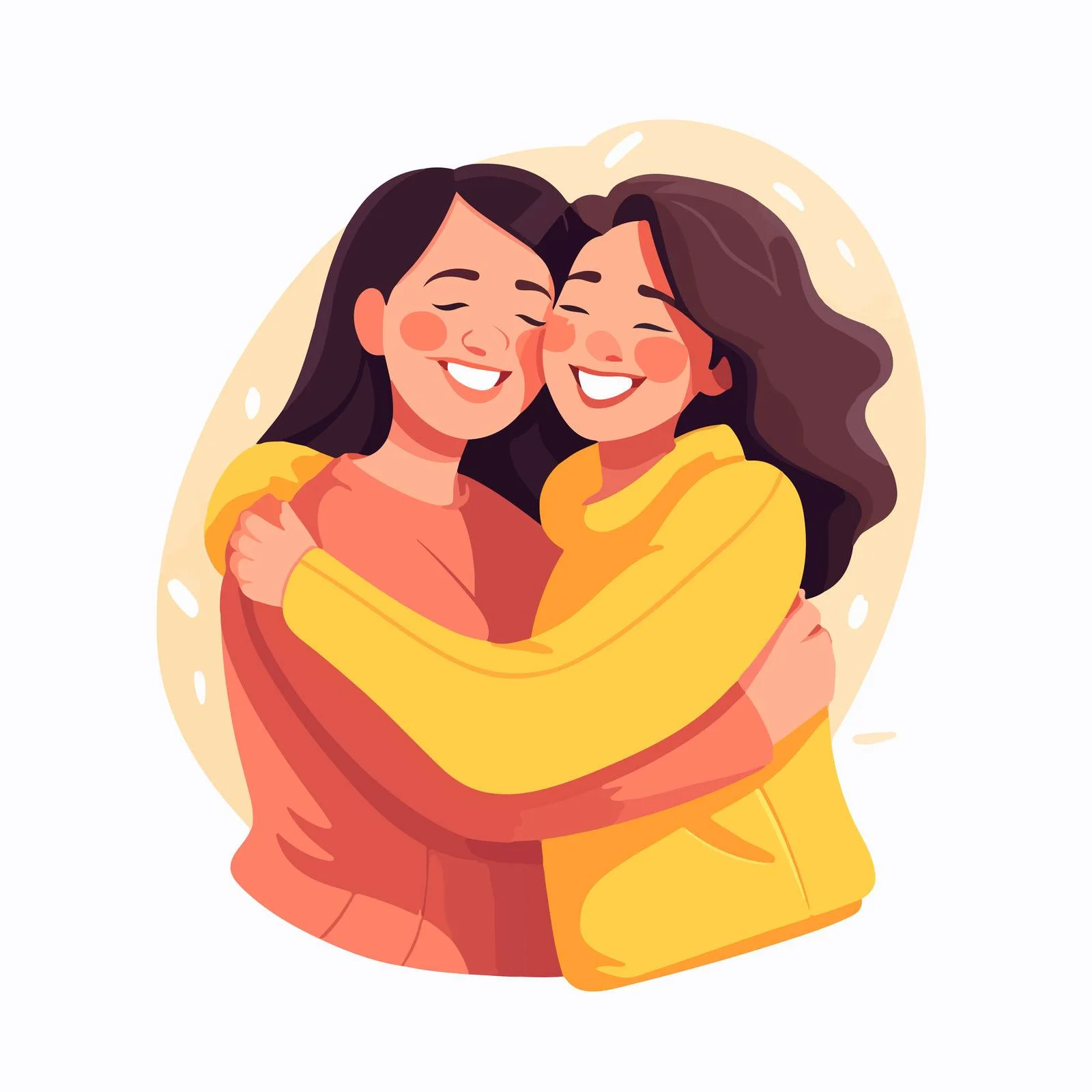 Affectionate lesbian couple hugging warmly embrace — free download from Dotvec