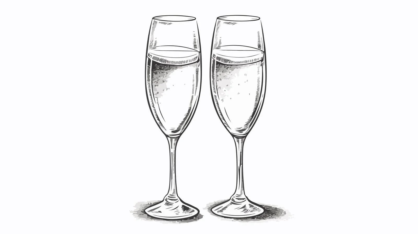 Champagne Glasses Engraved Sketch — free download from Dotvec