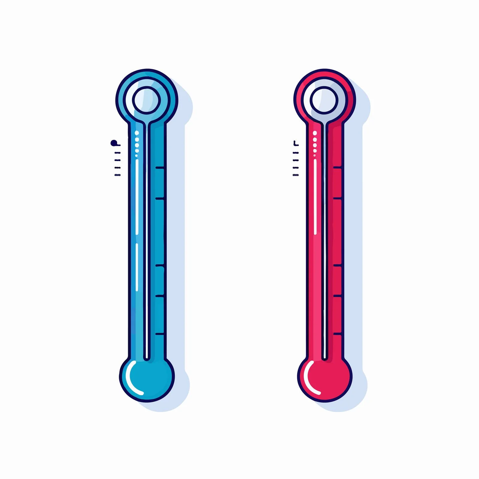 Dual Linear Mercury Thermometers with Temperature — free download from Dotvec