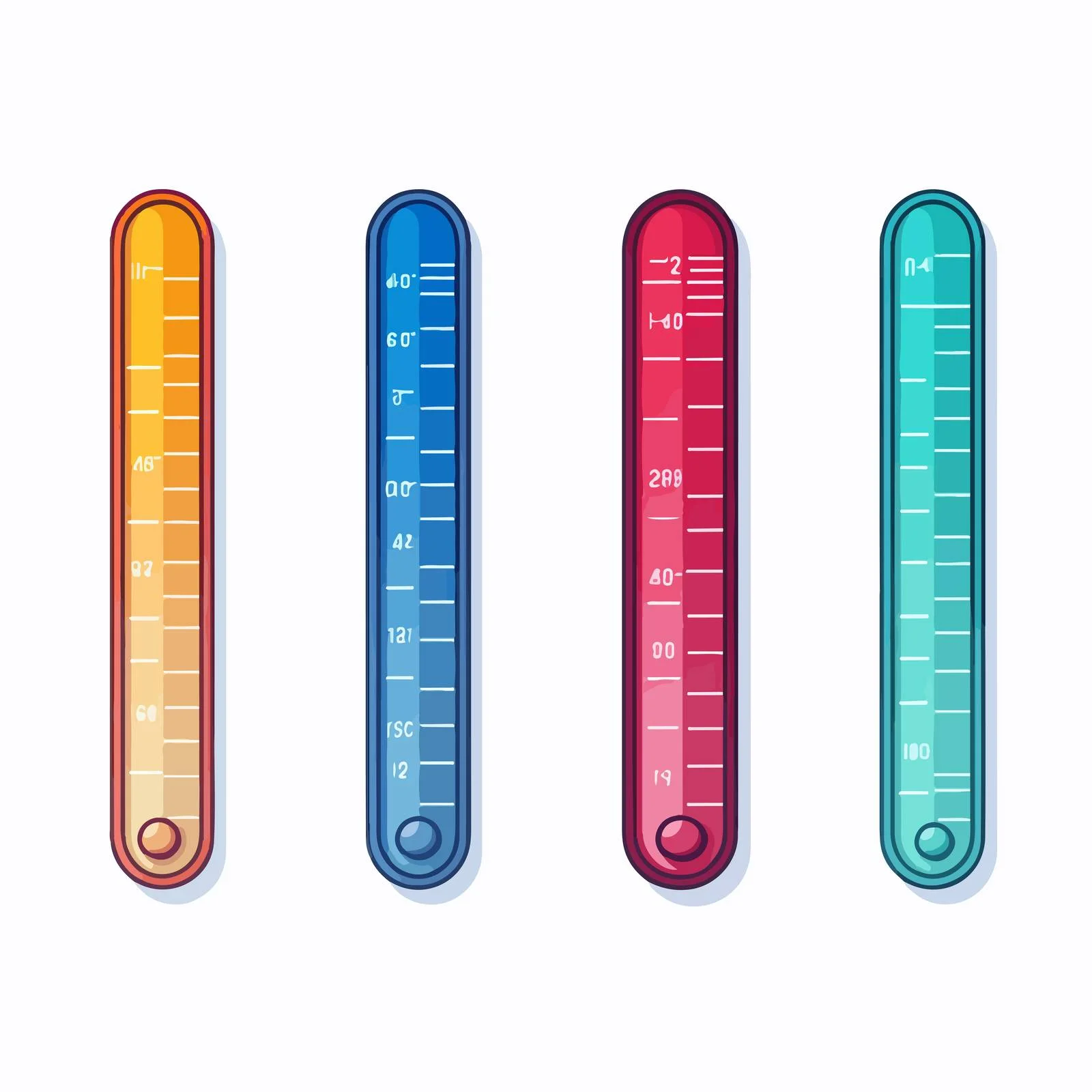 Dual Linear Mercury Thermometers Showing Temperature — free download from Dotvec