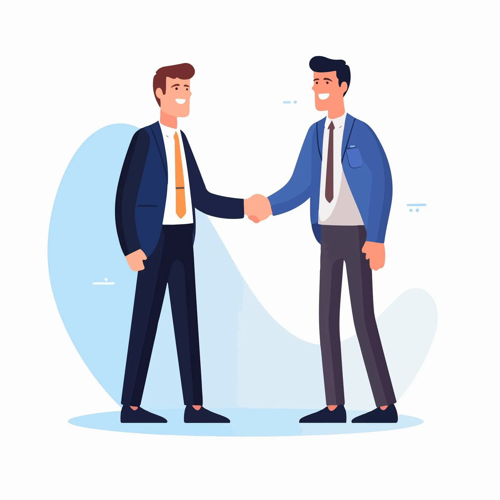 Joyful office colleagues exchanging greetings happily — free download from Dotvec