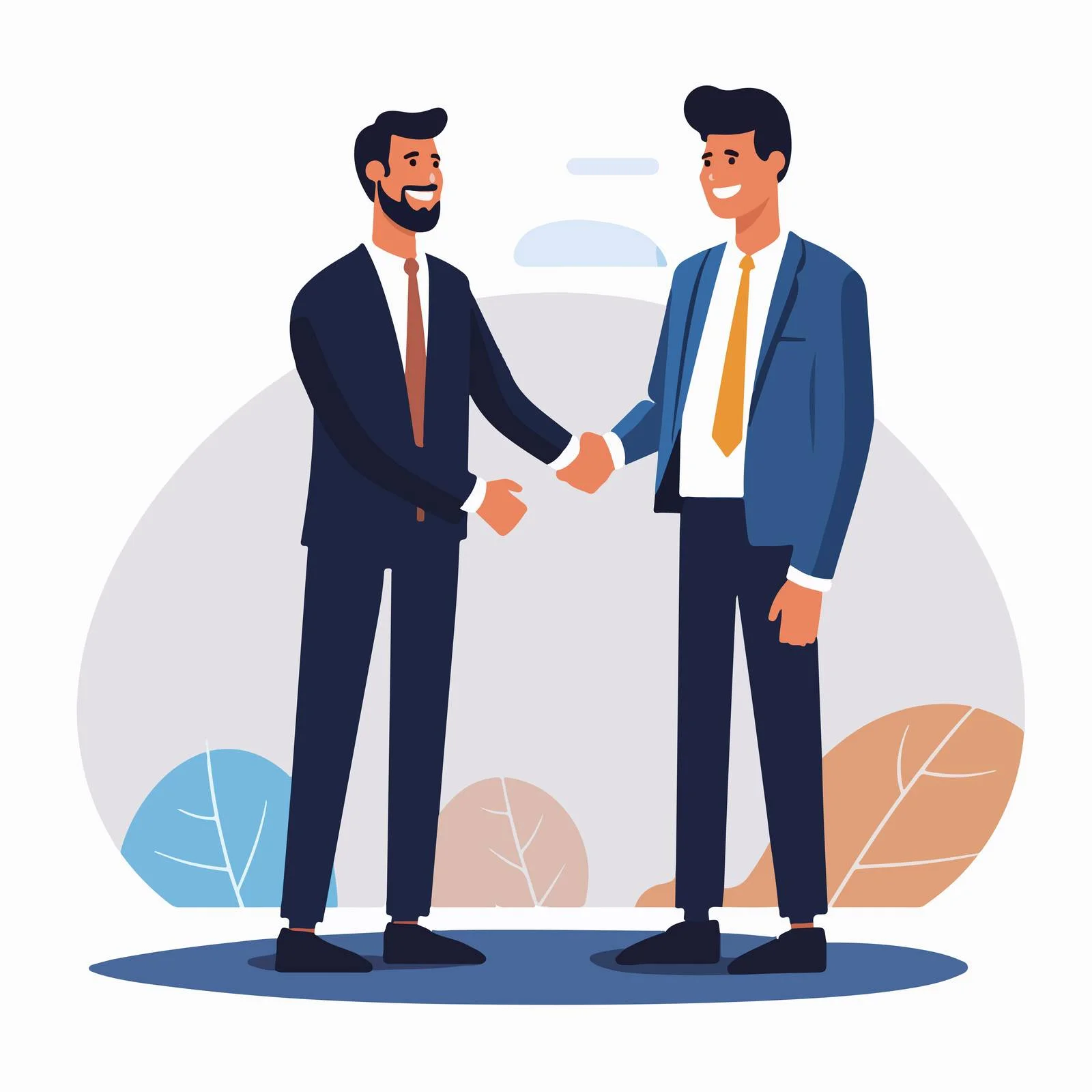 Joyful businessmen greeting in office setting — free download from Dotvec