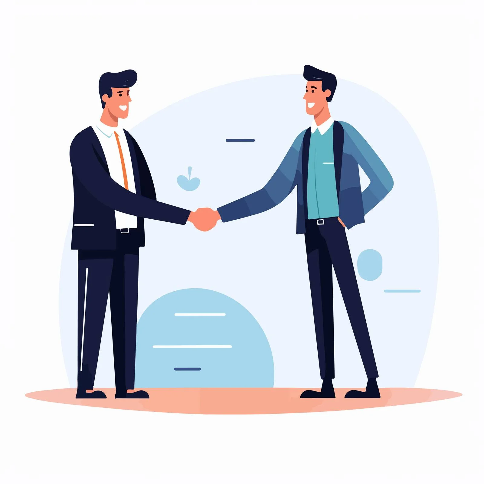 Smiling businessmen greet with handshake gesture — free download from Dotvec