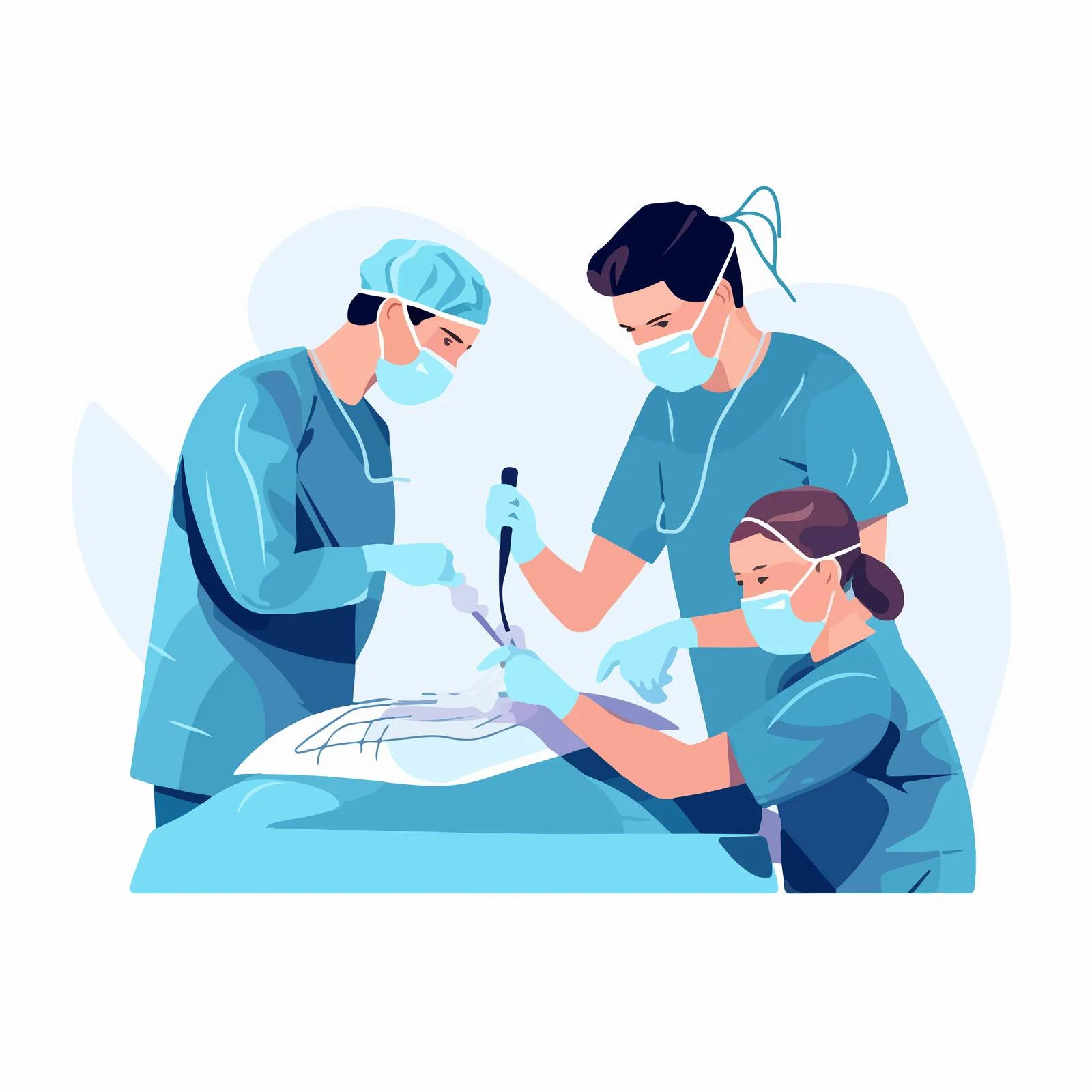 Medical professionals performing surgery with scalpels — free download from Dotvec