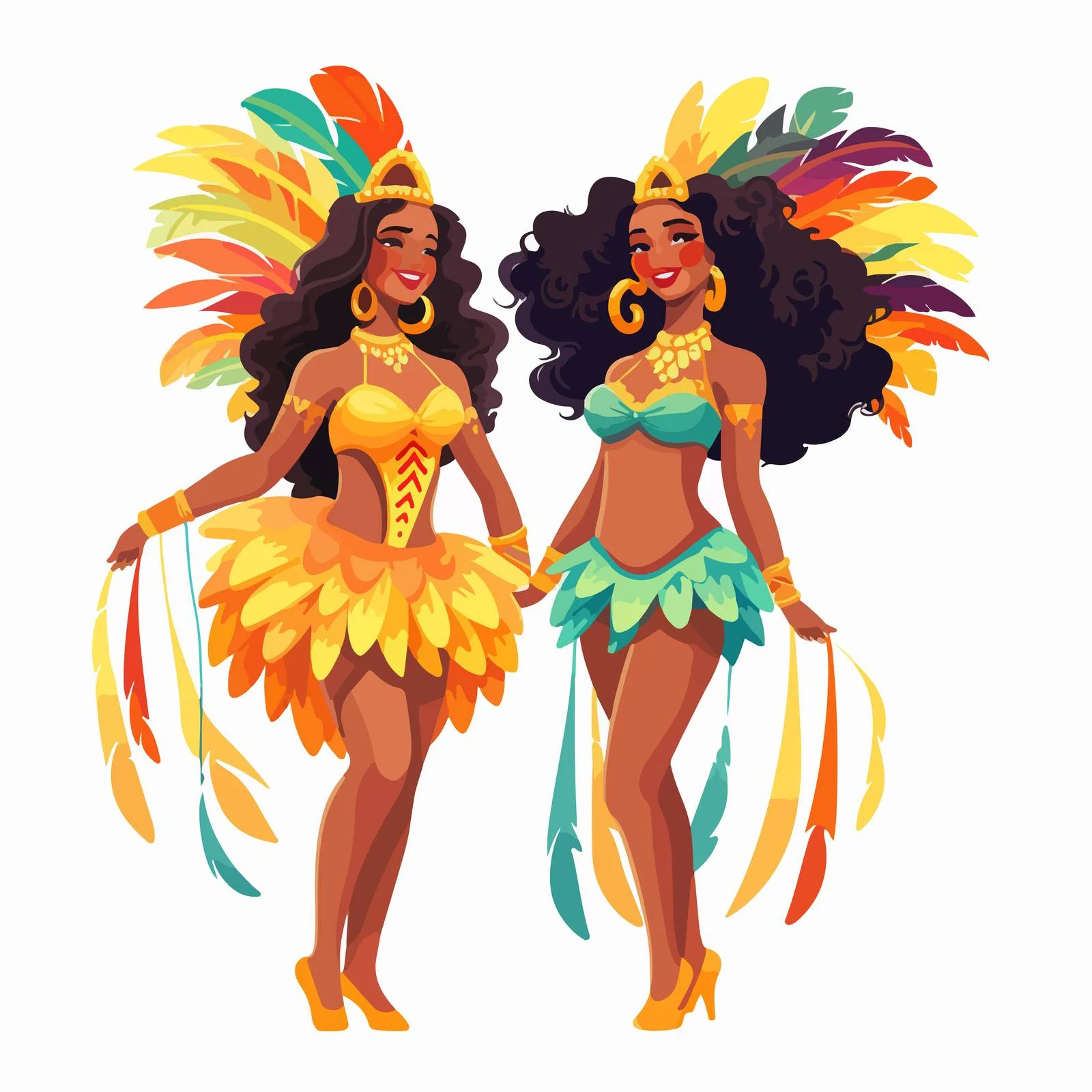 Vibrant Duo in Brazilian Carnival Attire — free download from Dotvec
