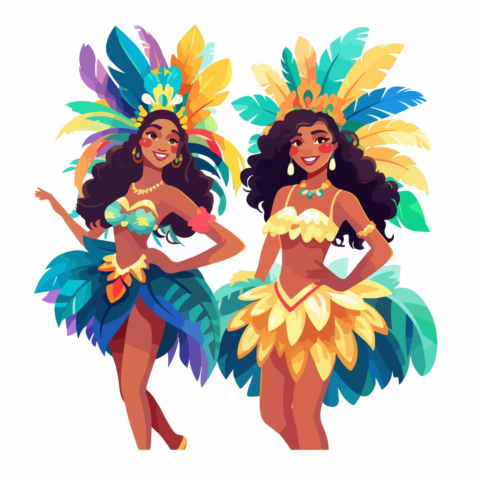 Vibrant Brazilian Carnival Duo Posing Alone — free download from Dotvec