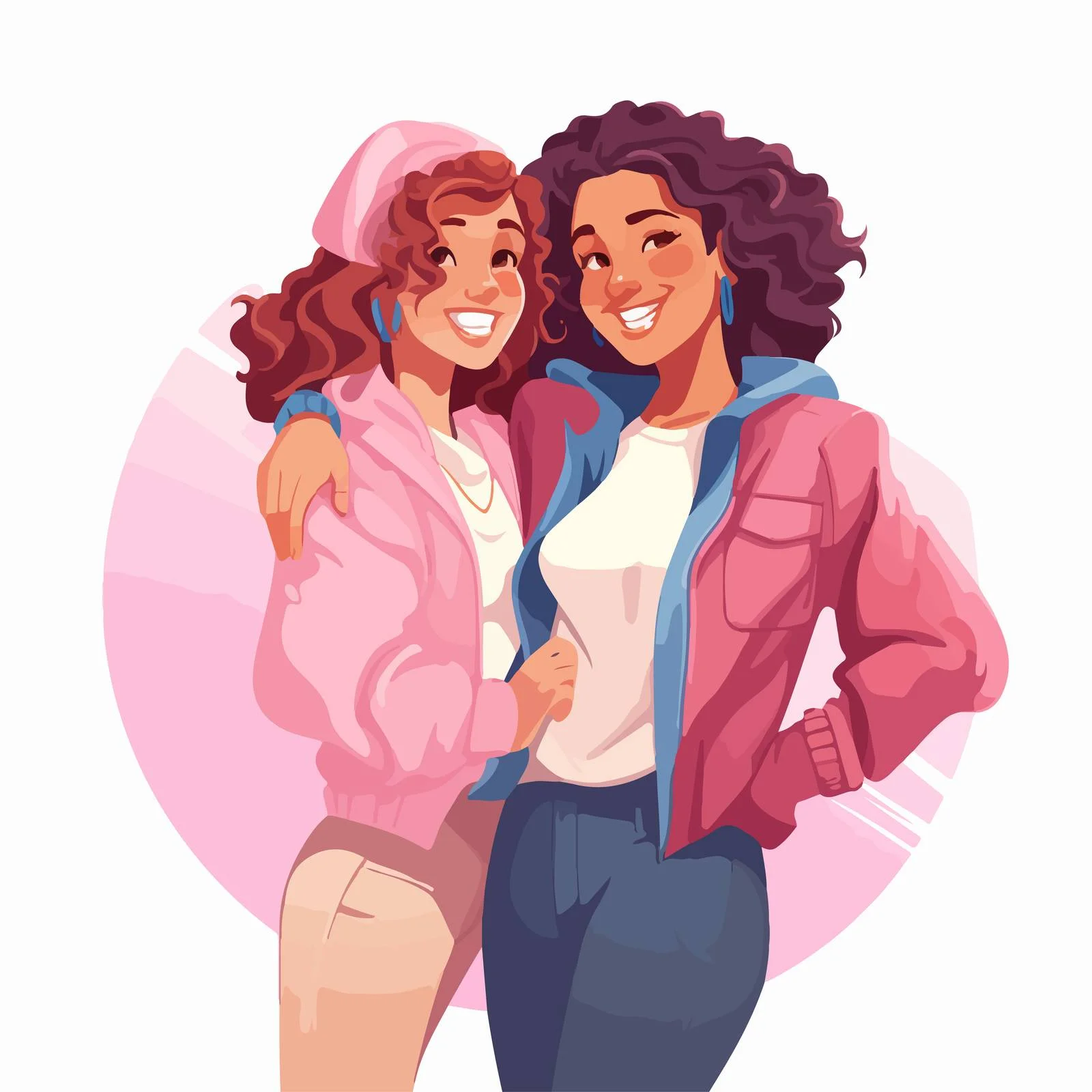 Cheerful young women in stylish outfits — free download from Dotvec