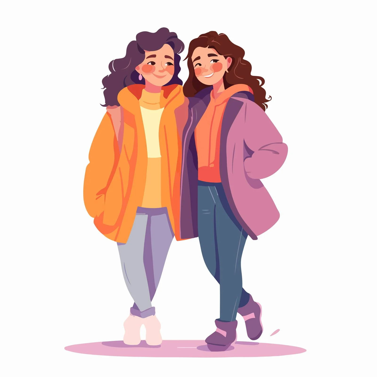 Chic Smiling Duo in Modern Attire — free download from Dotvec